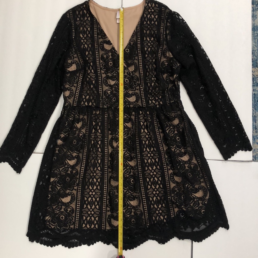 Xhilaration lace black dress long sleeve V neck